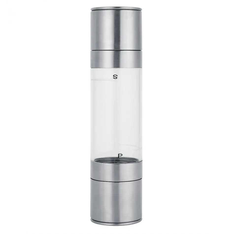 Stainless Steel 2 in 1 Manual Pepper Grinder Spices Salts Mill Shaker Non-toxic and Eco-friendly Household Kitchen Tool