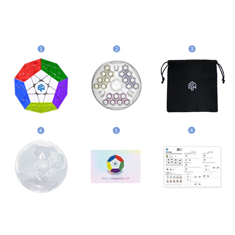 GAN Megaminx M cube GAN Magnetic 3x3 Magic cube 12-sides cube Professional Magnetic cube GAN Mega 3x3x3 Speed cube Puzzle toys 6