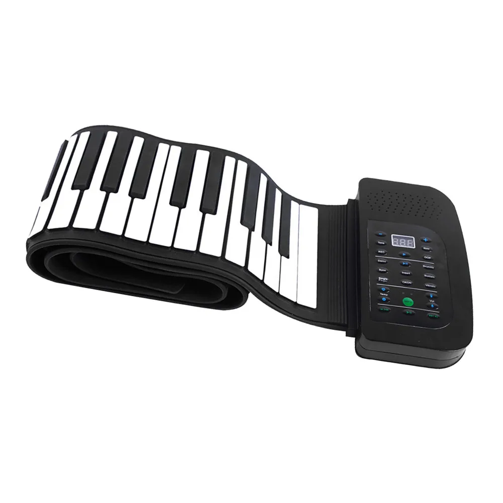 

Portable 88 Keys Silicone Flexible Roll Up Piano Foldable Keyboard Hand-rolling Piano with Sustain Pedal (US plug)