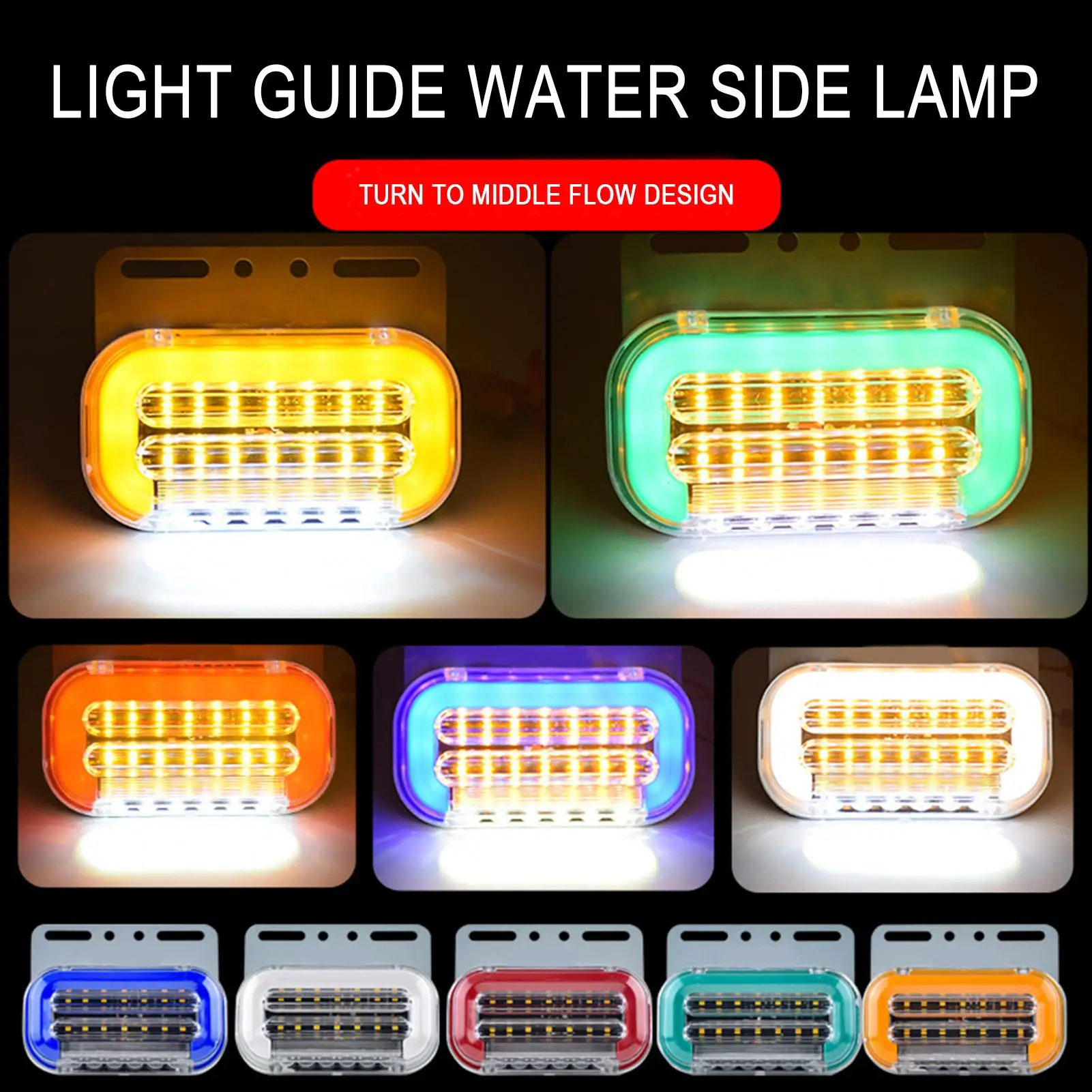 

4Pcs 24V 24 LED Waterproof Constant Truck Trailer Lorry Light Guide Side Marker Lamp Indicator Warning Tail Light Signal Turn