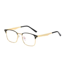 Новое зеркало для чтения классические ретро металлические очки Мужские квадратные очки оправа темпераментные мужские деловые зеркальные