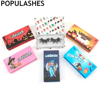 

Halloween 10/30pcs Wholesale Lash Boxes Packaging empty mink lashes case with tray Rectangle Box Makeup Eyelash Package