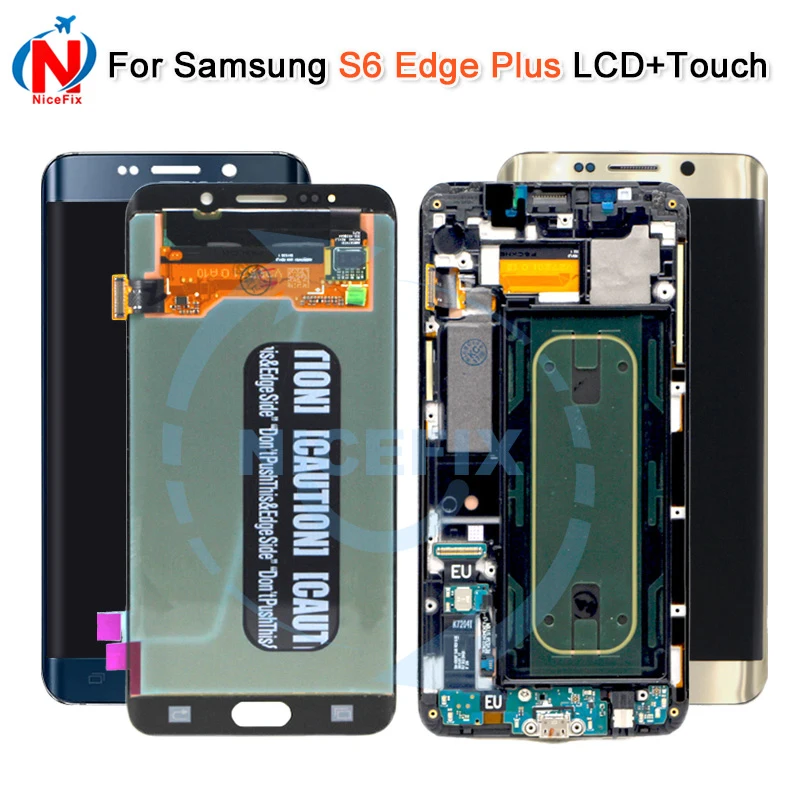 Для samsung Galaxy S6 Edge plus S6 Edge+ G928F SM-G928F ЖК-дисплей кодирующий преобразователь сенсорного экрана в сборе с рамкой