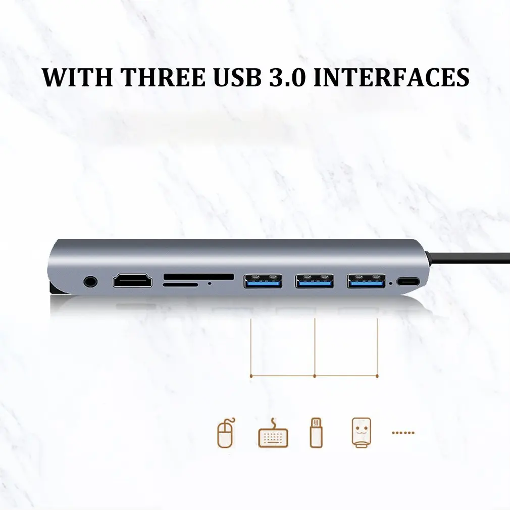 9 в 1 3 док-станция USB C концентратор type-c к HDMI+ VGA с аудио hd-конвертер адаптер для Macbook для samsung адаптер