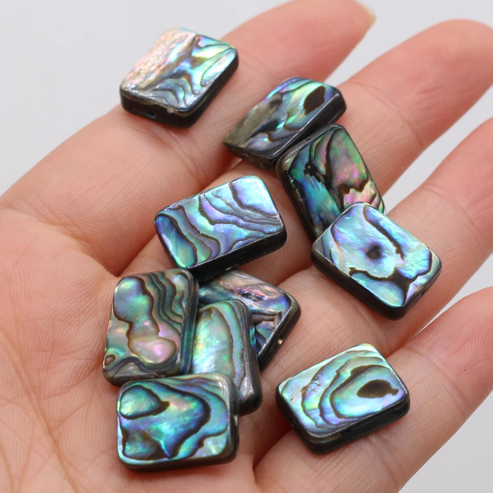

Natural Abalone Beads Rectangle Shell Loose Bead for Tribal Jewelry Making DIY Necklace Earrings Accessories 12x16mm