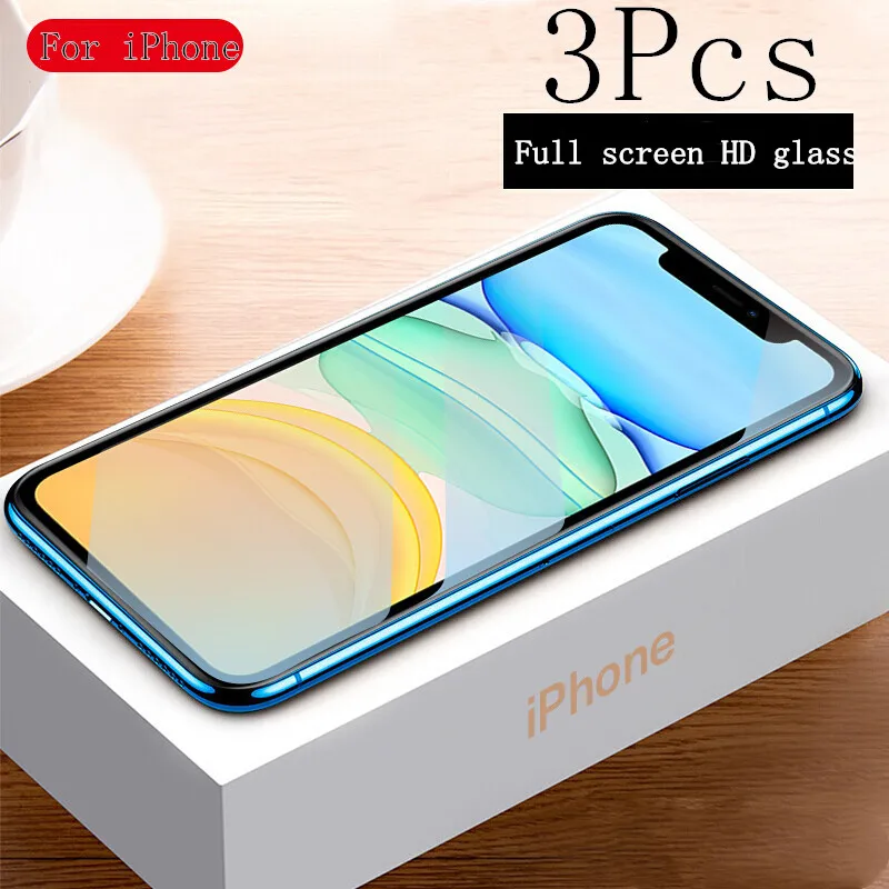 Для iPhone 11 pro max X XS MAX XR стекло HD небьющееся 3-Pack пакет для 7 8 Plus 6 6S закаленное