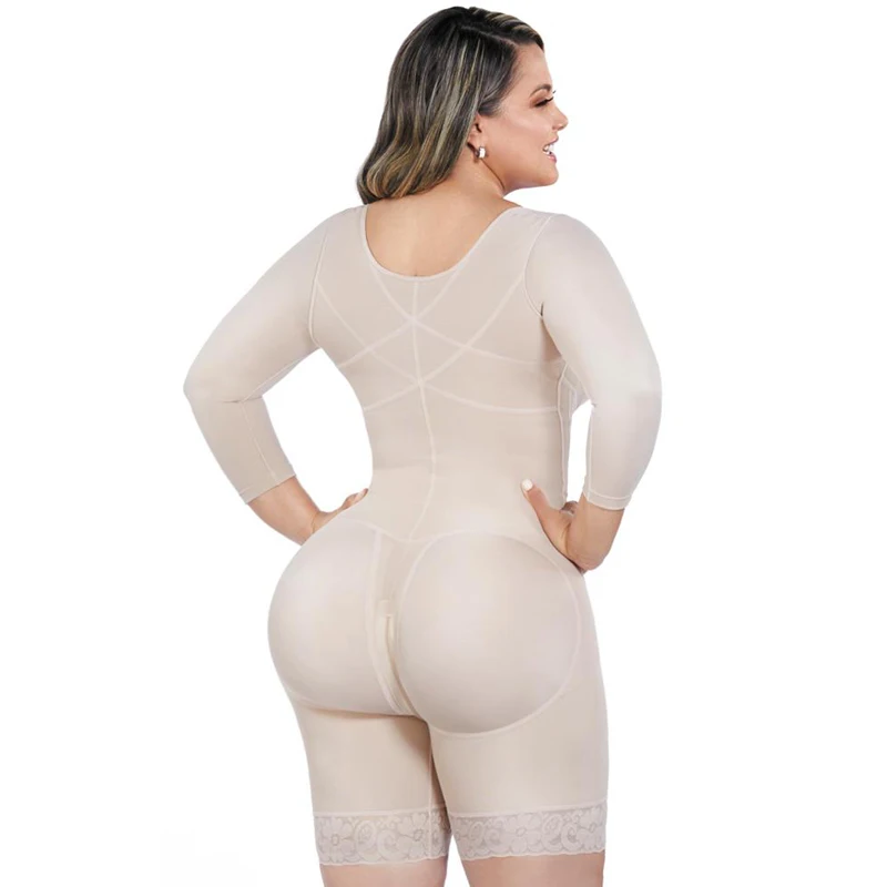 Women Full Body Shaper Waist Cincher Corset Front Closure Bodysuit With Hook-eye Fajas Colombianas Originales bbl Post
