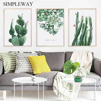 

Succulent Plants Cactus Canvas Nordic Style Poster Minimalist Canvas Wall Art Botanical Print Painting Modern Decoration Picture