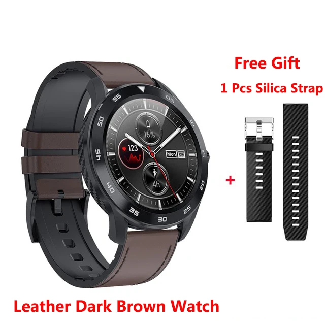 Leather Dark Brown Смарт-часы Yuexia с Bluetooth и функцией вызова, IP68, водонепроницаемые, 1,3, Полный Круглый HD экран, ЭКГ, сердечный ритм, умные часы, 4G, Reloj, умный Браслет - Цвет: Leather Dark Brown