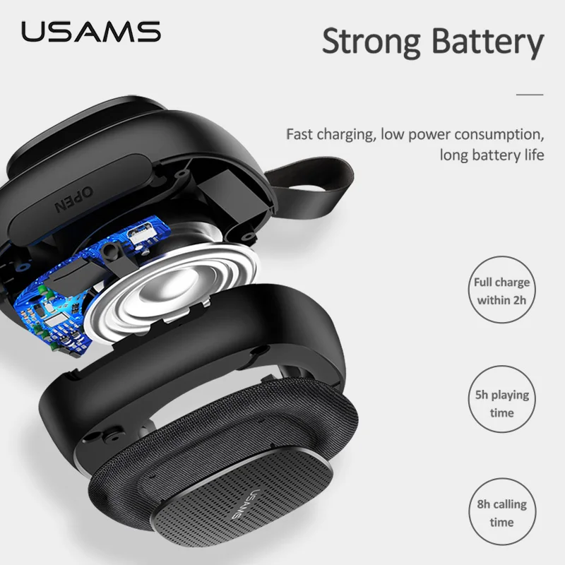 USAMS Портативный беспроводной Bluetooth динамик мини стерео динамик телефон радио музыка сабвуфер Колонка s для компьютера с TF FM