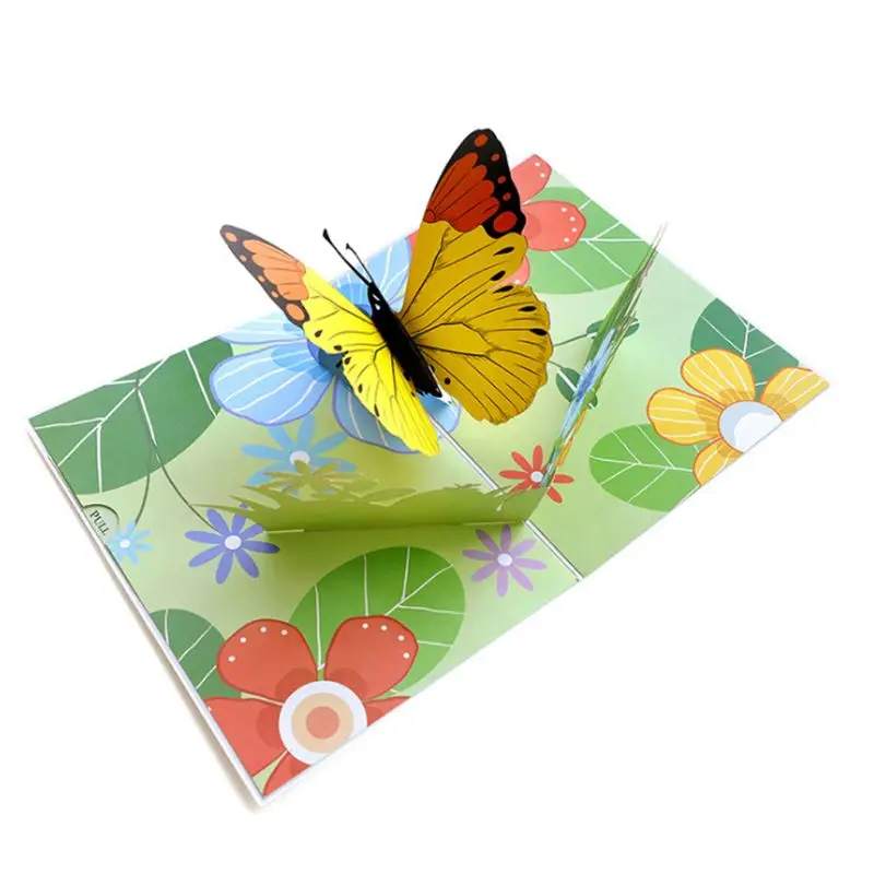  3D Pop Up Cartoon Butterfly Wedding Invitation Card Birthday Christmas Mother's Day Gif D08D - 4.00036E+12