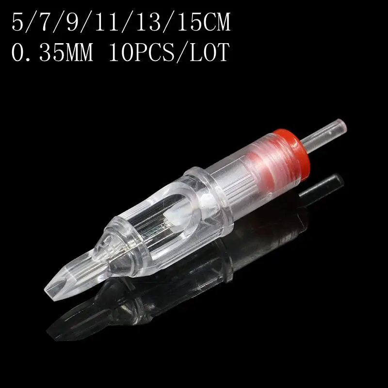 

10pcs 0.35MM Tattoo Needle Permanent Makeup Round Liner Cartridge Needles EMALLA Cartridge Needles tattoo supplier machine pen