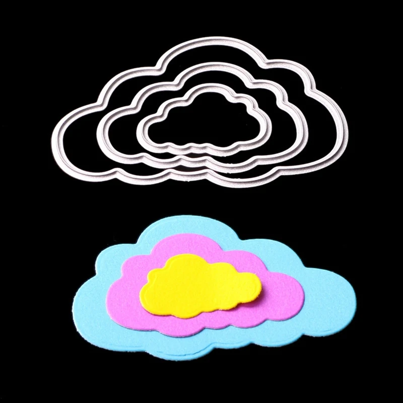 

3pcs Clouds Metal Die Cuts Metal Cutting Dies Scrapbooking Embossing Folder Cards Making Crafts Dies Cut