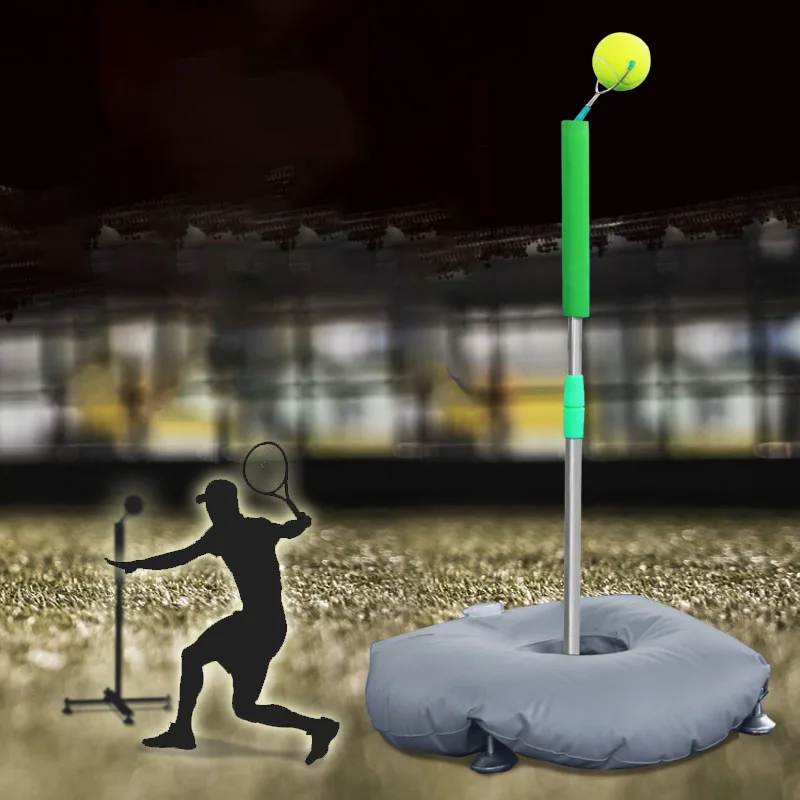 Tennis Trainer Single Child Adult Swing Professional Patent Tee Machine Practice Training Machine Fix Action Regolabile In Altezza