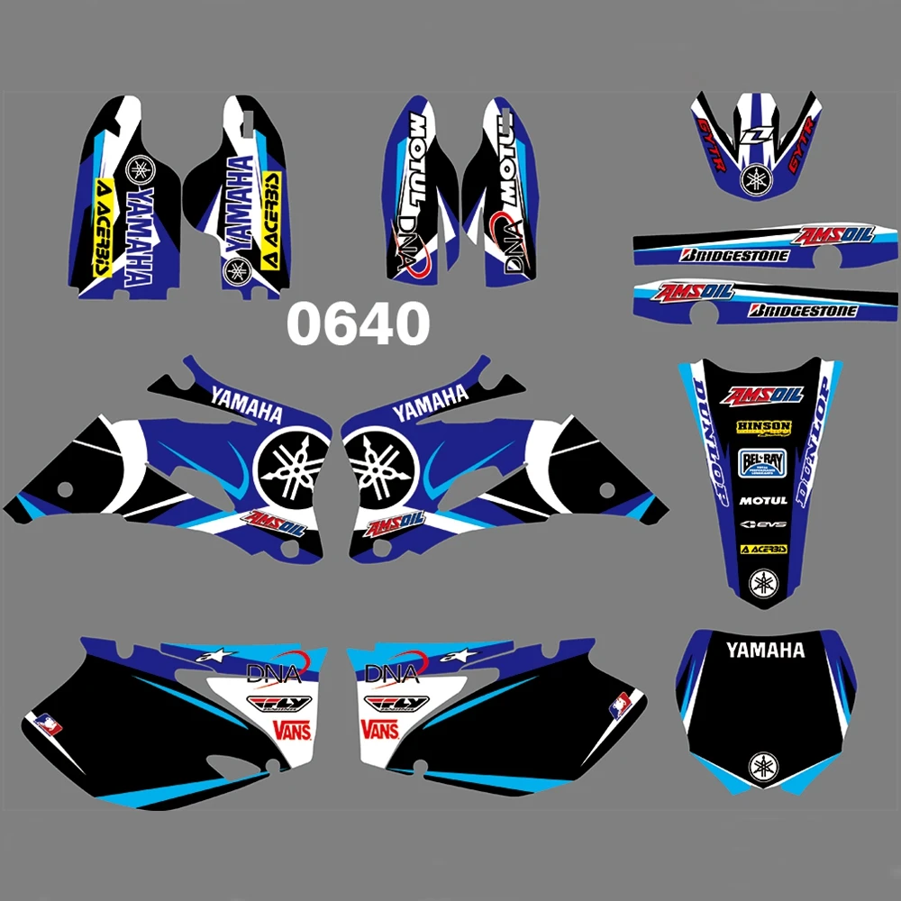 Для YAMAHA YZ250F YZ450F 2006-2009 Графика наклейки на заказ Номер Наименование лента 3M Полный мотоцикл Фоны аксессуары