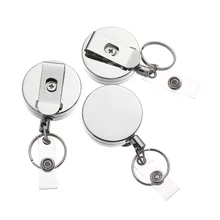 1 шт. держатель для пропуска двери с защитой от потери, брелок для рабочих карт, металлическая Выдвижная Именная Карта, катушка для значка, ID Lanyards, офисные принадлежности