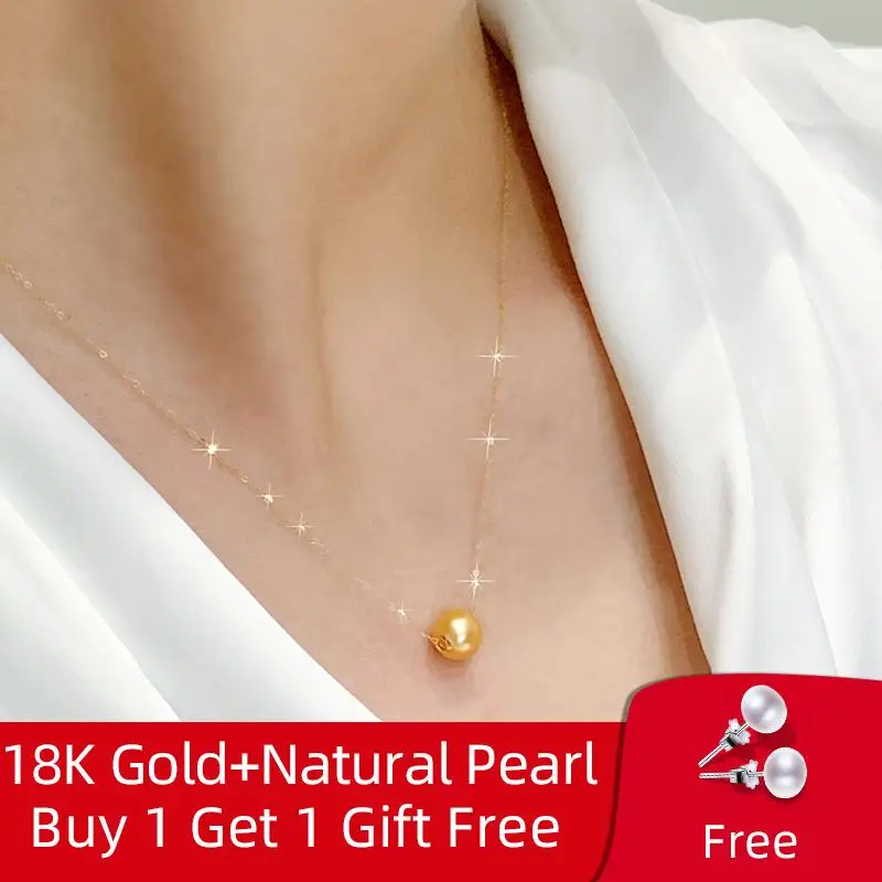 18k Gold Pearl Necklace Pendant 