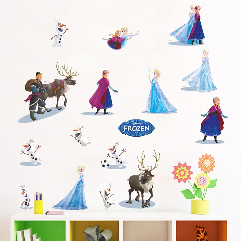 Cartoon Disney Frozen Wall Sticker For Children Elsa And Anna Waterproof Children Bedroom Decoration Pusheen Sticker Pegatinas Cartoon Disney Frozen Wall Sticker For Children Elsa And Anna Waterproof Children Bedroom Decoration Pusheen Sticker Pegatinas