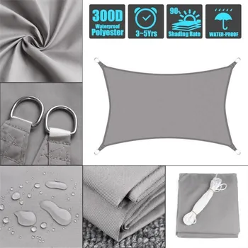 

Waterproof Rectangular Sun Shade Sail for garden terrace Canopy swimming Sun shade Camping Hiking Yard sail awnings