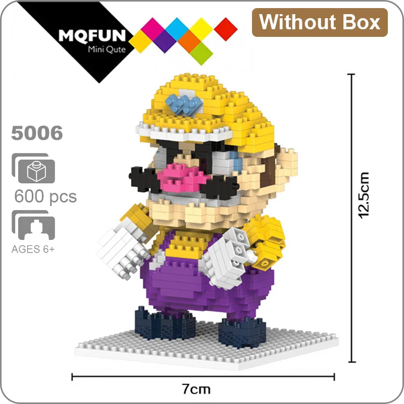 HC мультфильм Супер Марио Йоши Toad Wario Bowser принцесса пластиковые строительные блоки кирпичи игры DIY 3D сборки модель обучающая игрушка - Цвет: HC 5006 Without Box