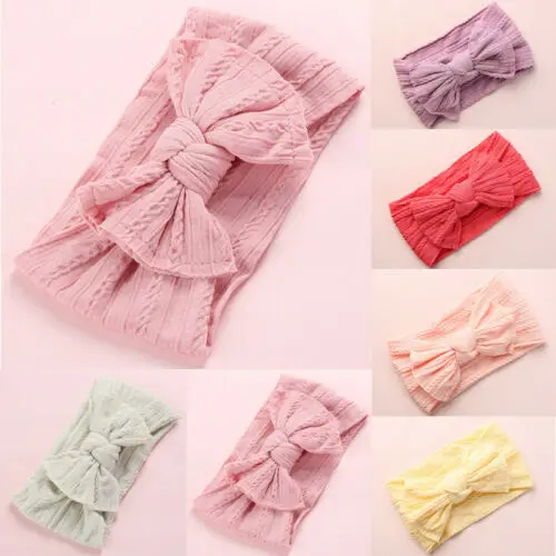 

1Pcs Baby Girl Headband Ribbon Elastic Headdress Kids Hair Band Newborn Solid Bow Soft Baby Headwear Accessories