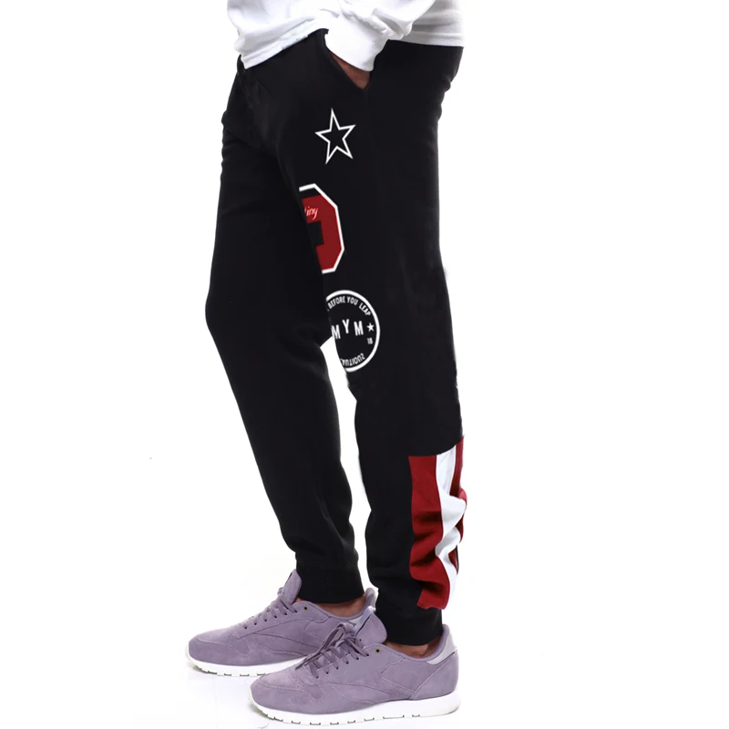 Autumn And Winter New Style Europe And America Men Fitness Slim Fit Athletic Pants Pocket Printed Letter Men Casual Trouser