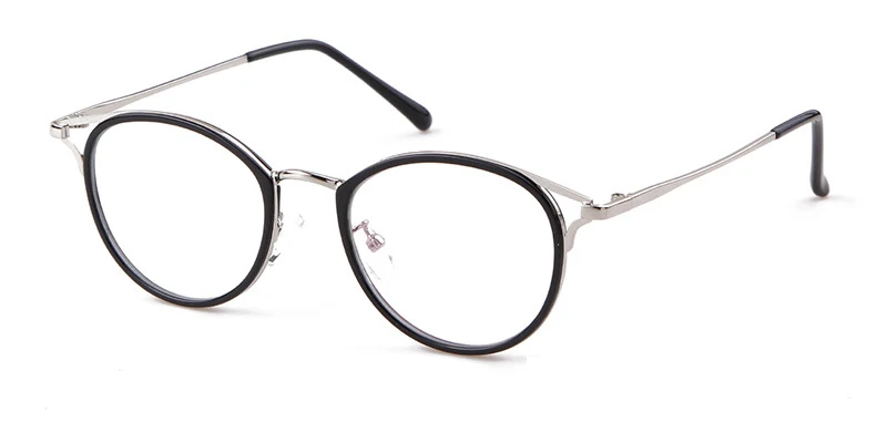 Модные очки черная оправа для очков в стиле кошачьи глаза женские металлические прозрачные круглые очки прозрачные линзы очки Женские оправы сексуальные