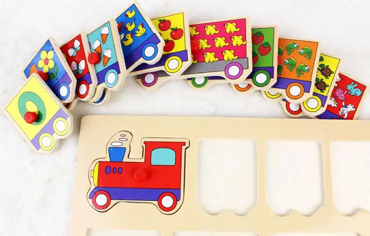 Рисунок цифровой Обучающие игрушки-пазлы, головоломки поезд Монтессори учебное пособие, Детские Игрушки для раннего развития
