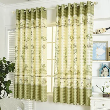 

New Curtains Fresh Ink Bamboo Shade Short Curtain Living Room Bedroom Dedicated Two Colors Can Be Customized