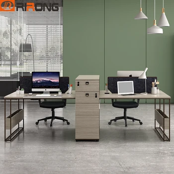 

2 4 Person Seat Modern Industry Design I-Shaped Office Wood Cubicle Desk Computer Modular Table Office Partition Workstation