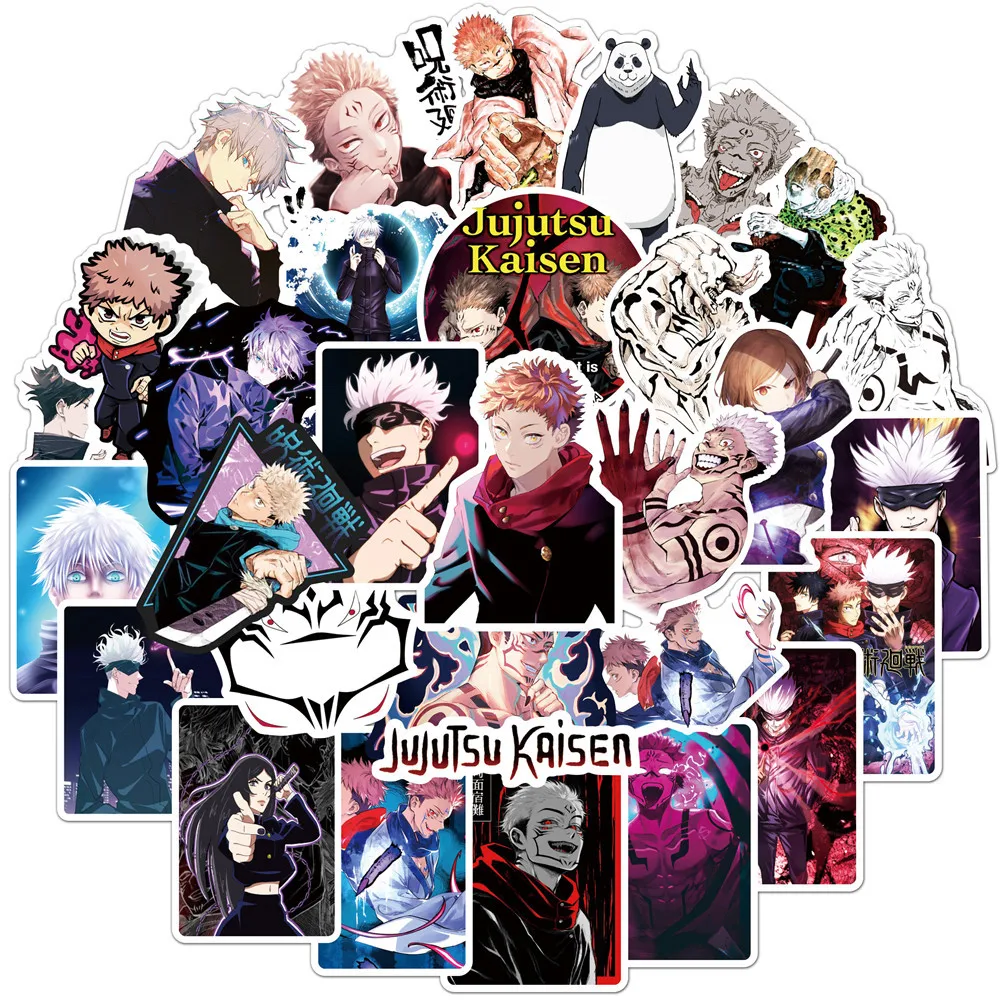 

10/30/50PCS Anime Jujutsu Kaisen Graffiti Stickers Motorcycle Travel Luggage Skateboard Waterproof Cartoon Decal Kid Toy Sticker