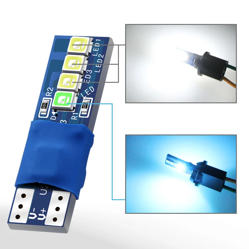 1 шт. Canbus W5W T10 194 168 8 smd 2835 Led для Автомобильный Клин Освещение широкая лампа дверь парковочная лампа номерной знак белый синий RGB DC 12 В