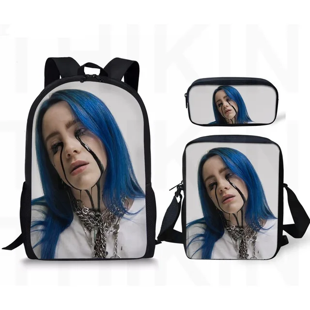 3D Billie Eilish принт Детская школьная книга сумки набор знаменитая девочка 3 шт./компл. модные детские школьные рюкзаки для мальчиков и девочек Mochila