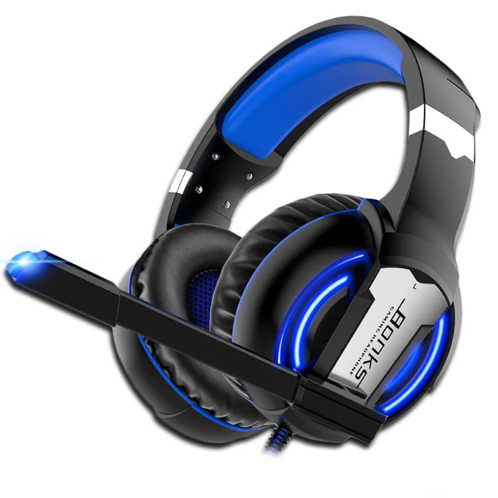 G1 Blue blue light Игровая гарнитура PS4 наушники Игровые наушники проводные бас стерео шлем с микрофоном для PS4 Xbox One ноутбук планшет геймер - Цвет: G1 Blue blue light