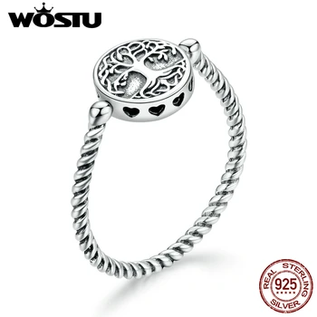 

WOSTU Couple Ring 100% 925 Sterling Silver Roman Number Time Round Black Zircon Rings For Lover Unisex Fingers Jewelry CQR610