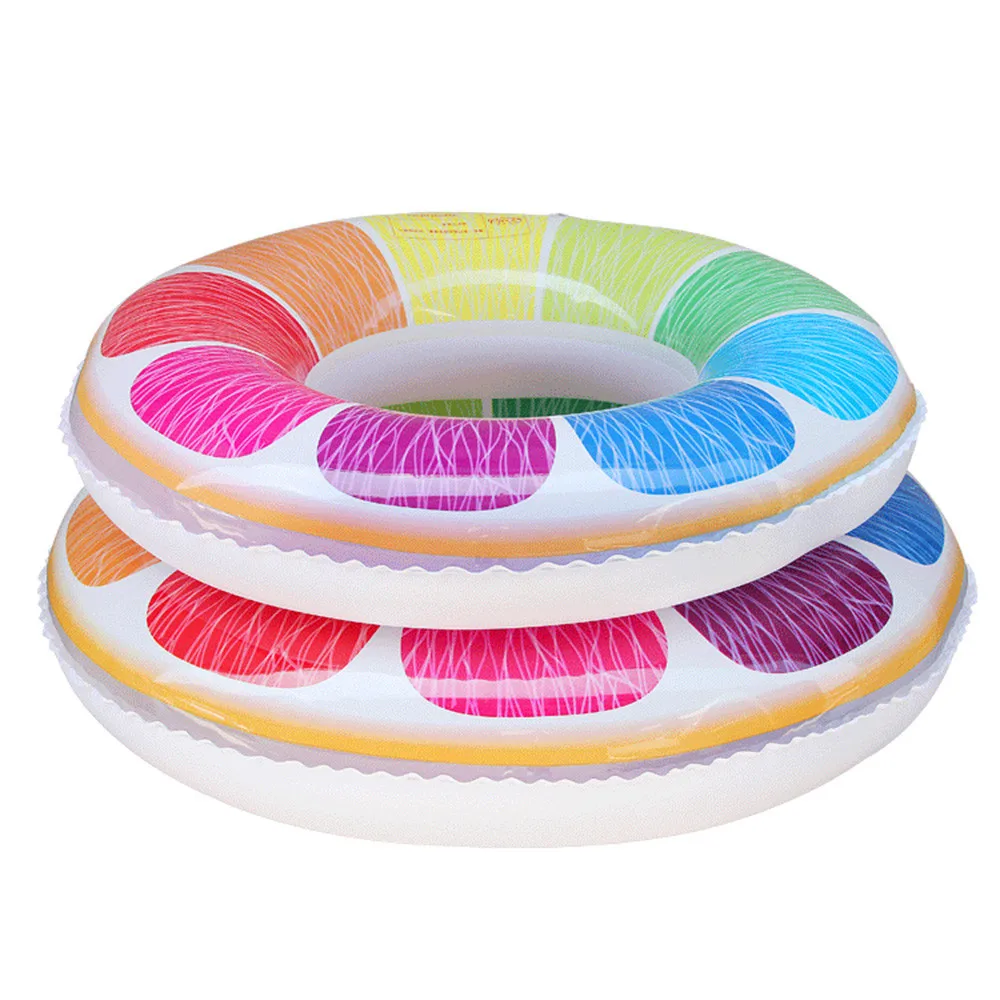 MUQGEW Inflatable circle Cartoon Inflatable pool float Colorful Summer Beach Pool Child Adult Orange Swim Ring piscina inflable