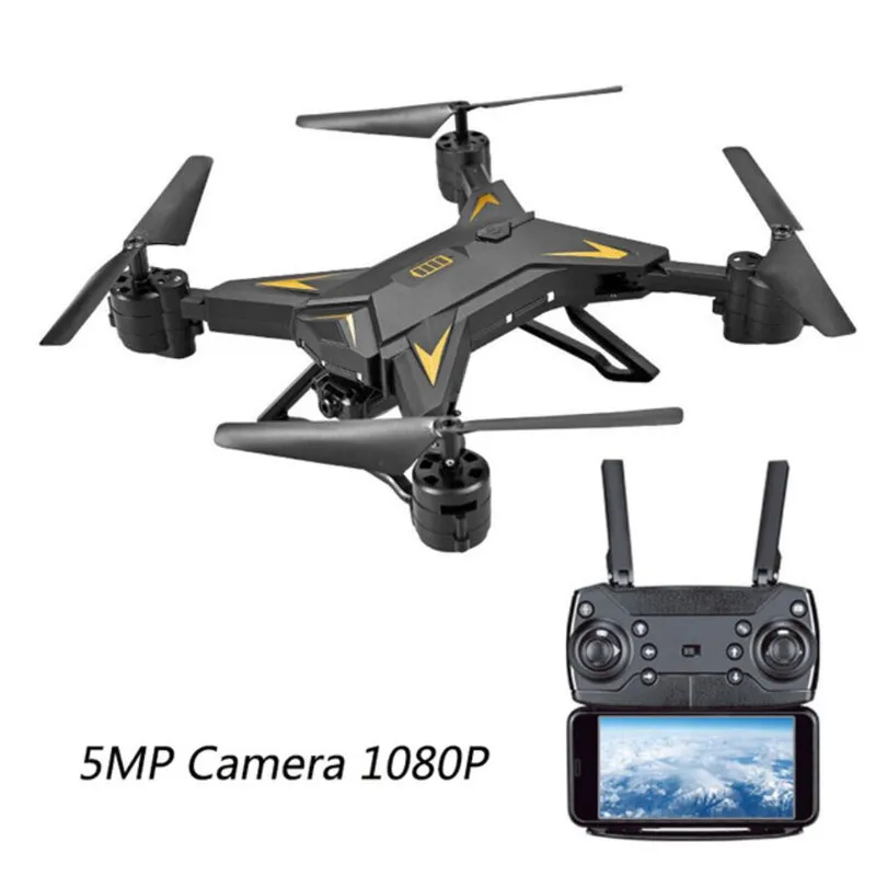 5mp camera-black Радиоуправляемый вертолет Дрон с камерой HD 1080P wifi FPV RC Дрон Профессиональный складной Квадрокоптер 20 минут батарея - Цвет: 5mp camera-black