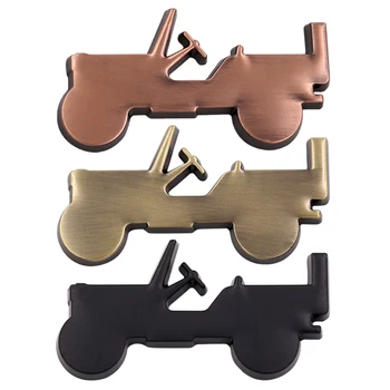 

Vintage Brass Bronze Willys Model Emblem Badge Chrome Metal Car Styling Decoration Sticker For JEEP Wrangler Cherokee Compass