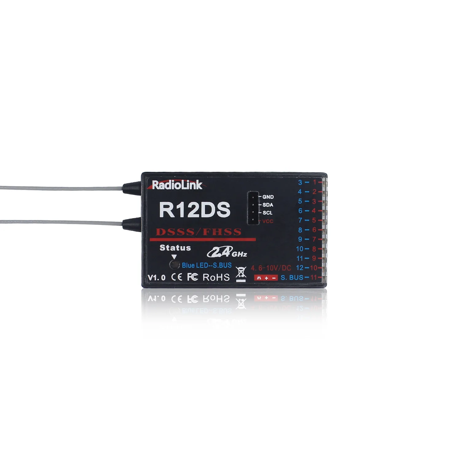 2.4Ghz R12DS 12CH Channel Receiver For AT10 Transmitter Aircraft Aerial Photography Device