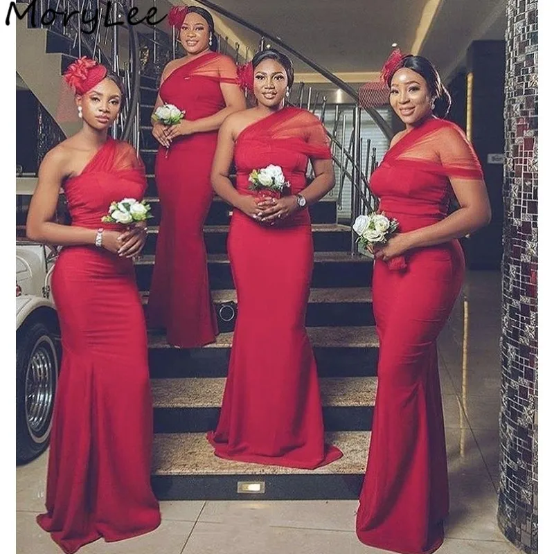 Bridesmaid Dresses One Shoulder Sweetheart Mermaid Satin Pleated Bridesmaid Dresses Zipper Back Wedding Party Bridemaid Gowns Bridesmaid Dresses One Shoulder Sweetheart Mermaid Satin Pleated Bridesmaid Dresses Zipper Back Wedding Party Bridemaid Gowns