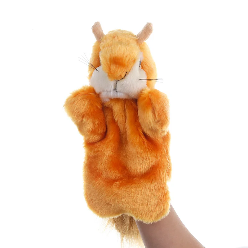 Plush Toy Hand Puppet Simulation Animal Squirrel Toy School Class Props Family Parent-child Game Furry Doll