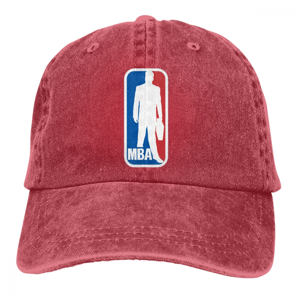 MBA бизнес человек Casquette темно-синий унисекс Мужские Женские джинсовые бейсболка с ремешком кепки Регулируемый Гольф папа шляпа