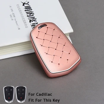 

Car Key Cover For Cadillac DTS STS ELR CT5 XT6 2014 2015 2016 2017 2018 Smart Keyless Entry Remote Fob Case Keychain Bag Set