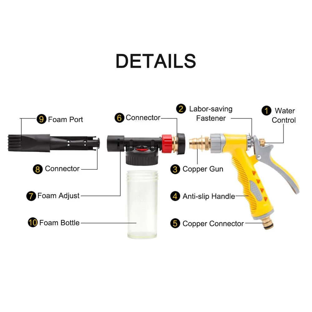 Пеномыватель пистолет мыло для мытья автомобиля Лэнс спрей высокого давления струи бутылки