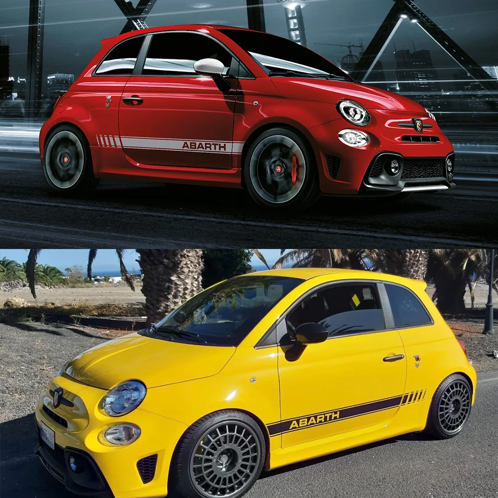 2PCS Car Side Door Line Stickers Vinyl Film Styling Decals Auto Tuning  Accessories For Fiat Abarth 500 595 Chevaux Grande Punto - AliExpress