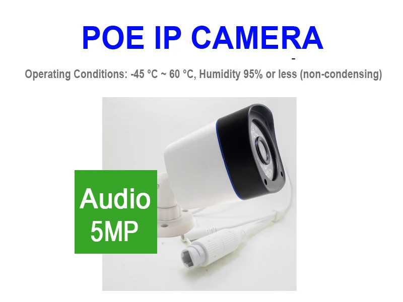 JIENUO 5MP HD POE IP камера Аудио ночное видение инфракрасный открытый водонепроницаемый Cctv видеонаблюдения IPCam HD домашняя камера