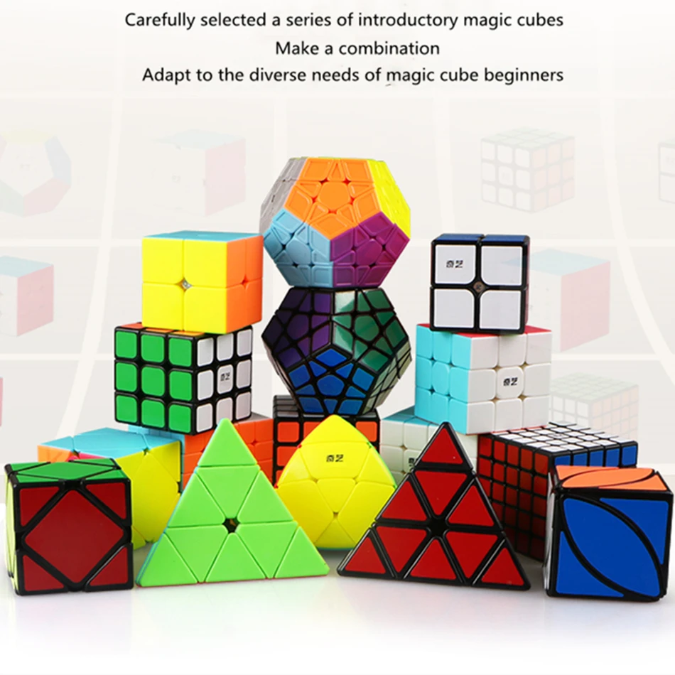 Cubo Mágico Qiyi Kit 4 Peças - Speed 2x2, 3x3, 4x4 e 5x5