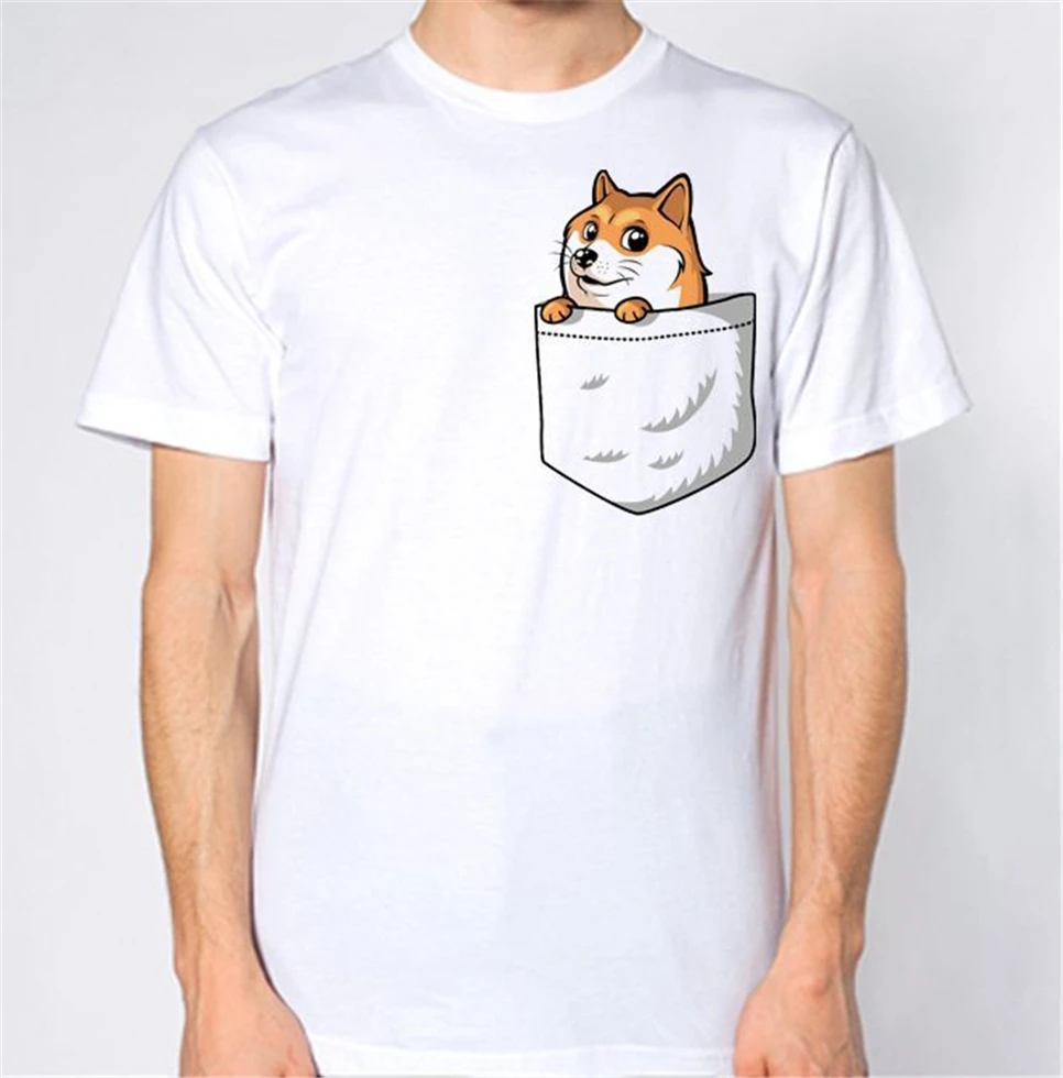 Такая Wow Doge нагрудный карман Конькобежец значок Meme Illuminati футболка хипстерский