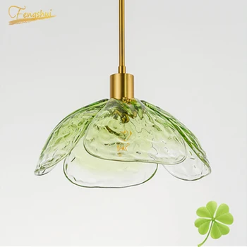

Nordic LED Glass Pendant Lamp Lighting Modern Petal Creative Pendant Lights for Bedroom Restaurant Loft Living Room Hanging Lamp