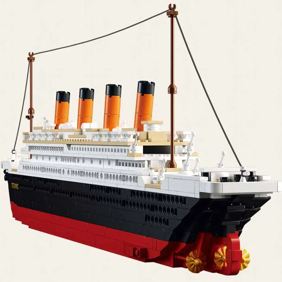 SLUBAN 0577 Titanic RMS корабль лодка строительные блоки Набор кубиков совместимый развивающий Playmobil игрушка-подарок для детей